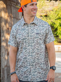 BURLEBO Performance Button Up - Classic Deer Camo