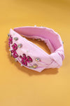 JOSSLYN by Wall to Wall - PINK BOW SEED BEAD HEADBAND