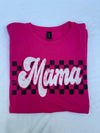 Pink Retro Checkered Mama Tee