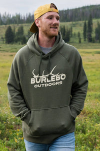 BURLEBO - Fleece Hoodie - Elk Horn Logo