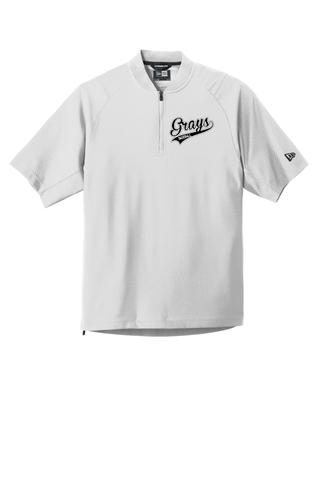 New Era Adult Cage Short Sleeve 1/4-Zip Jacket - White Swoosh