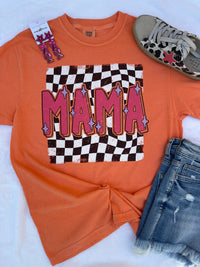 Retro Mama Checkered Melon T-Shirt