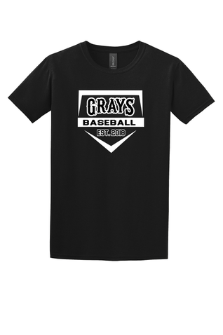 Gildan Softstyle T-Shirt - Black Home Plate