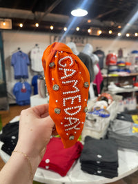 Burnt Orange Game Day Beaded Headband