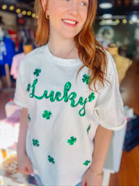 Lucky Clover Sequin T Shirt