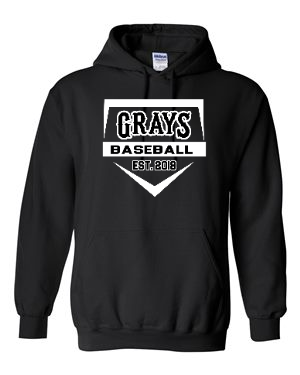 Gildan Heavy Blend Hooded Sweatshirt - Black Home Plate