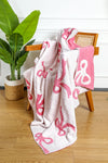 Pink Bow Printed Cozy Soft Throw Blanket