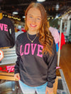 Love Glitter Applique Sweatshirt