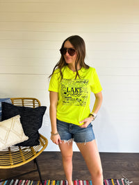 Lake Vibes Neon Yellow Tee