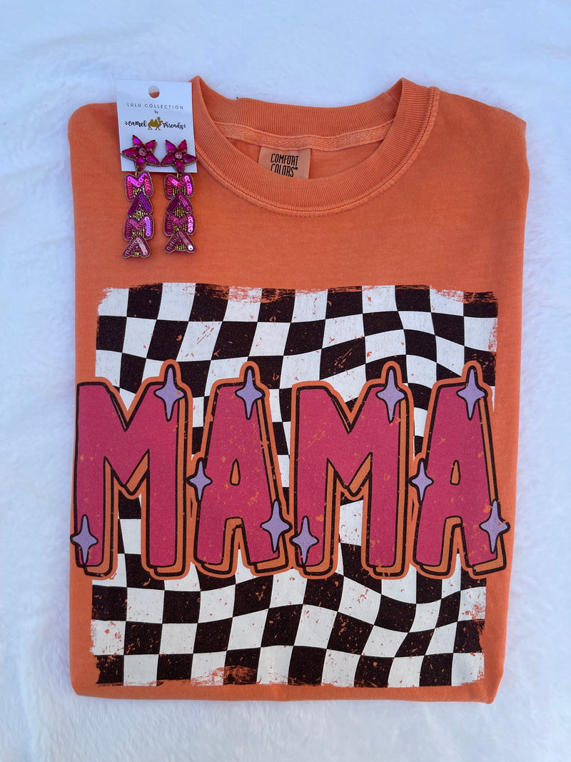 Retro Mama Checkered Melon T-Shirt