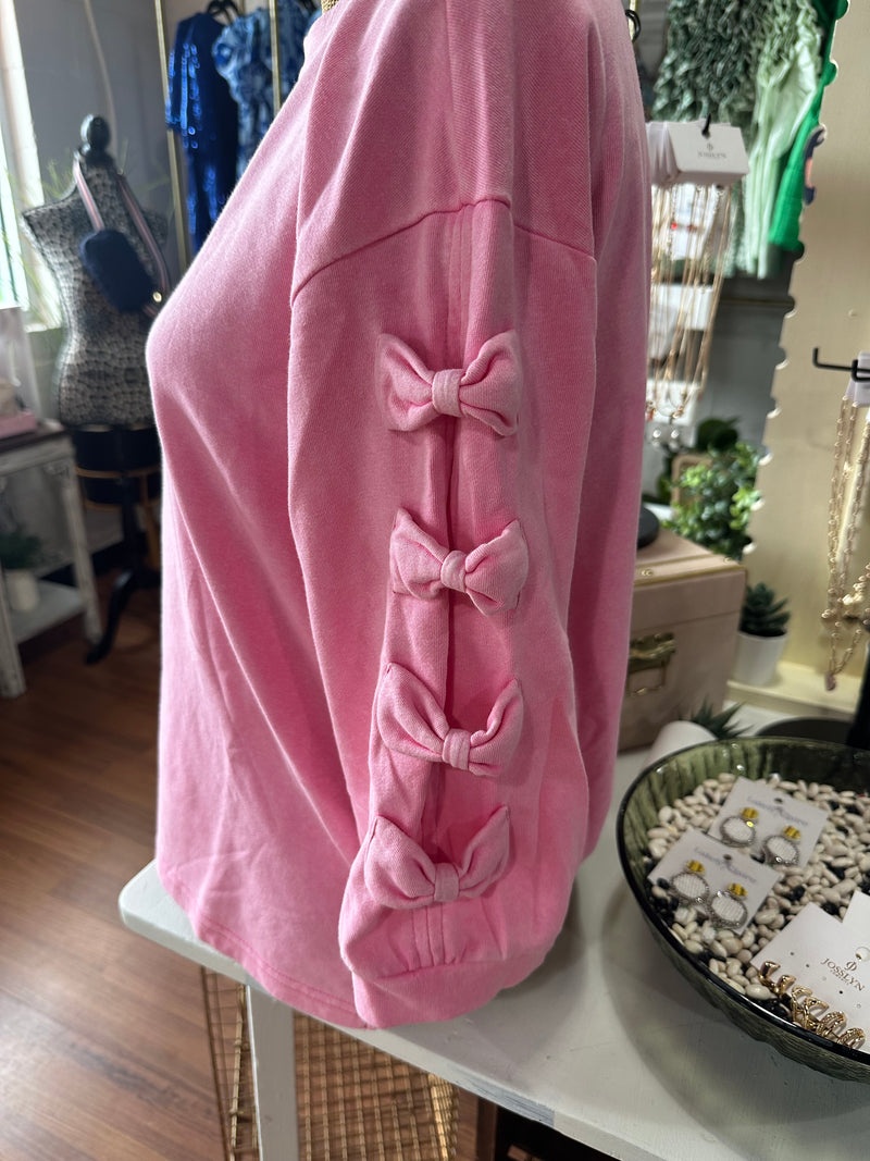 Pink Bow Comfortable Long Sleeve Top