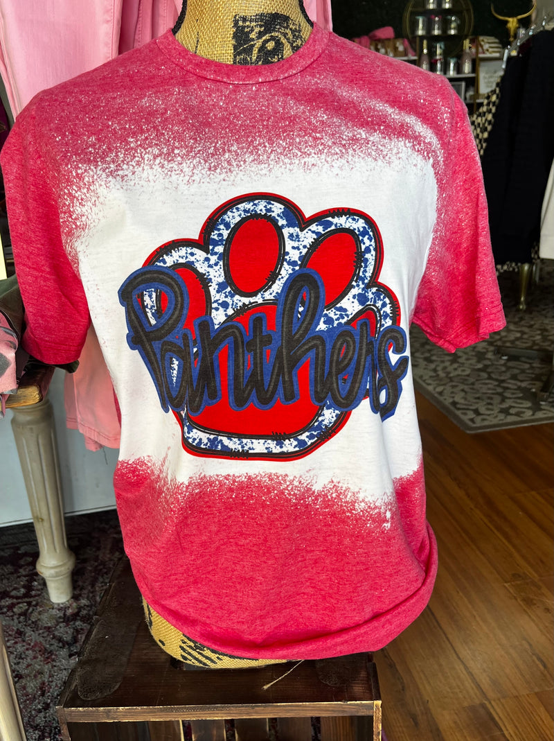 Panther Paw Red Bleached Tee