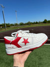 Vintage Havana White Low Top Red Back Tab and Star Sneaker