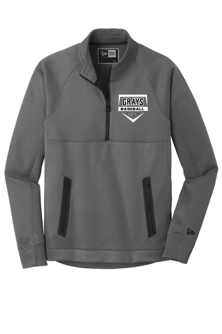 New Era Adult Venue Fleece 1/4-Zip Pullover - Graphite Home Plate