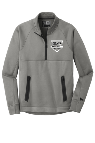 New Era Adult Venue Fleece 1/4-Zip Pullover - Shadow Gray Home Plate