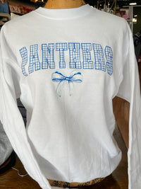 Gingham Panthers Bow Sweatshirt