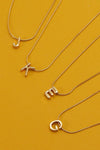 JOSSLYN by Wall to Wall - DELICATE SNAKE CHAIN INITIAL PENDANT NECKLACE