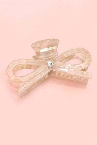 BOW RIBBON RHINESTONE HAIR CLAW CLIPS