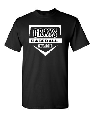 Gildan 5000 Heavy Cotton T-Shirt -  Black Home Plate