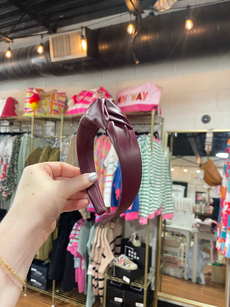 Maroon Pleather Headband