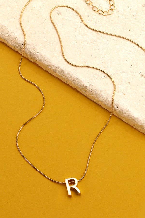 JOSSLYN by Wall to Wall - DELICATE SNAKE CHAIN INITIAL PENDANT NECKLACE