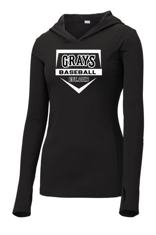 Sport-Tek Ladies Posicharge Competitor Hooded Pullover - Black Home Plate