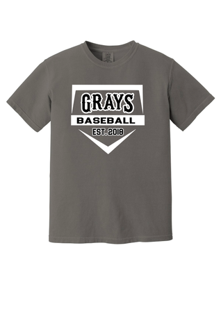 Comfort Colors Heavyweight Ring Spun Tee - Gray Home Plate