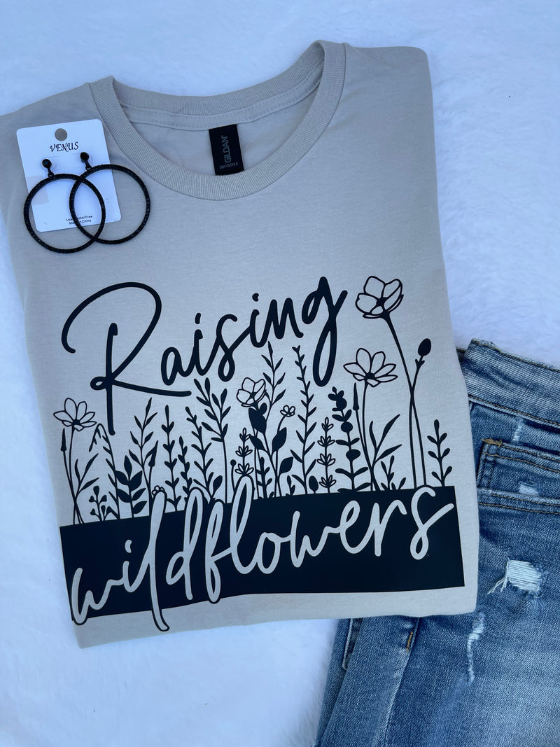 Raising Wildflowers Lilac Gray T-shirt