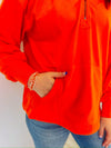 Orange Quater Zip Kangaroo Pocket Hoodie