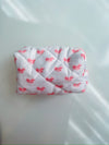 Pink Bow Knot Quilted Zipper Makeup Bag