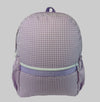 Oh Mint Medium Backpack with Pockets - Lilac Gingham