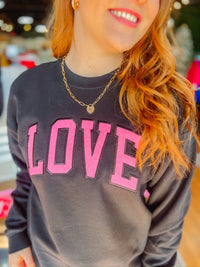 Love Glitter Applique Sweatshirt