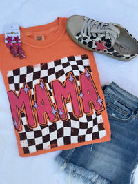 Retro Mama Checkered Melon T-Shirt