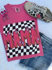 Retro Mama Checkered  T-Shirt