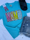 Mama Poka Dot Blue Tee