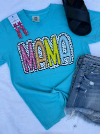 Mama Poka Dot Blue Tee