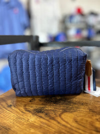 Shiraleah Navy Ezra Cosmetic Pouch- Small