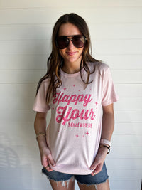 Happy Hour Light Pink Tee