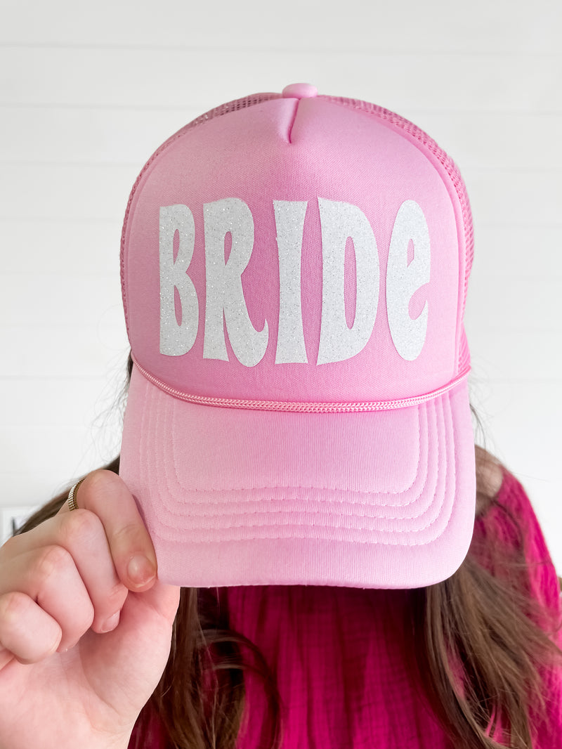 Glitter Bride Hat - Pink