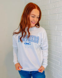 Gingham Panthers Bow Sweatshirt