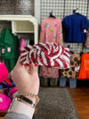 Red and White Sequined Striped Headband