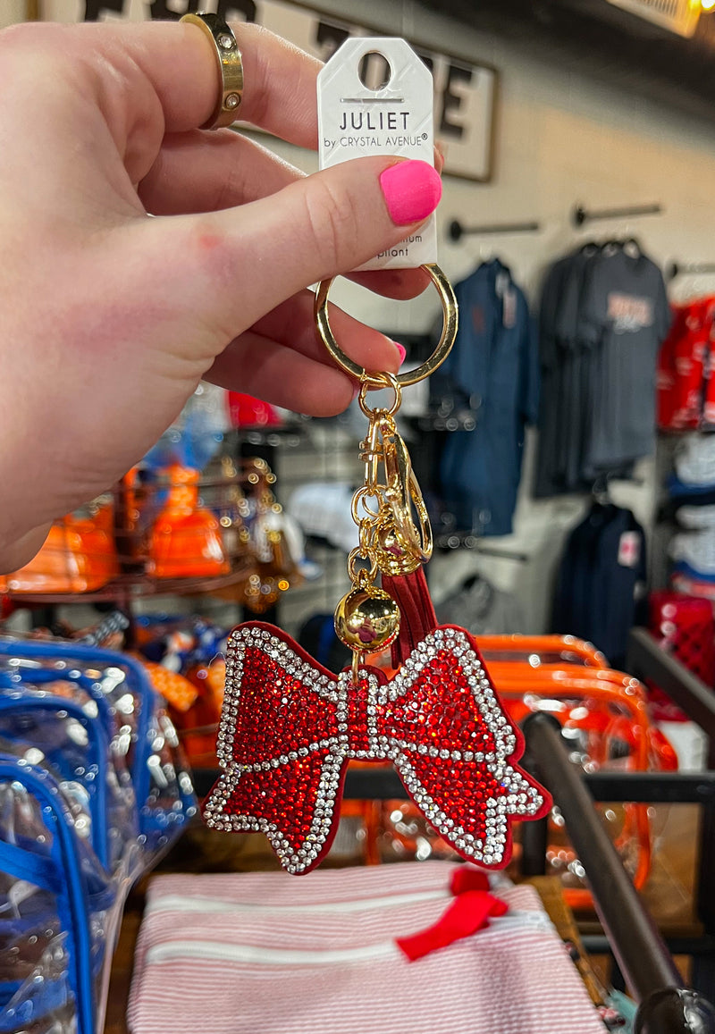 Cheer Bow Rhinestone Keychain