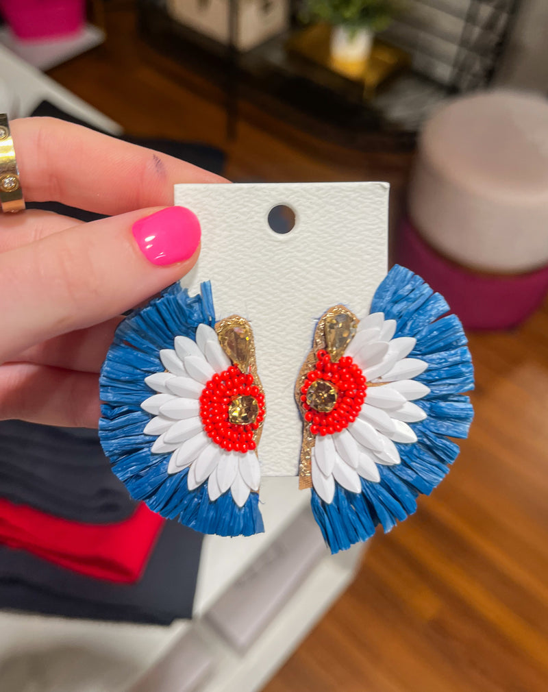 Bronze Wing Patriotic Earrings