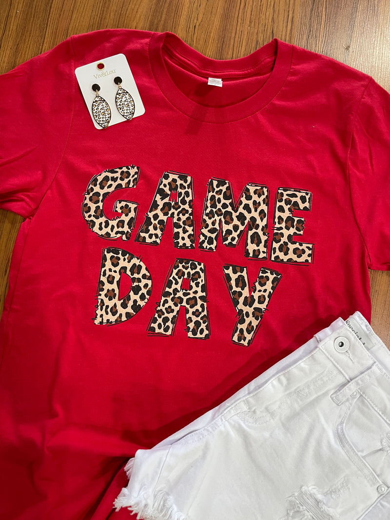 Red Leopard Game Day Tee