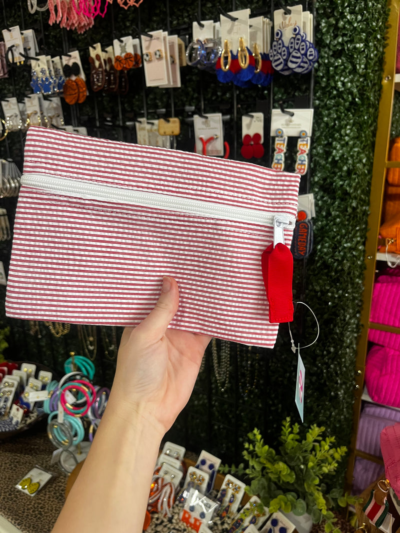 Oh Mint Red Stripe Pouch