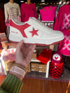 Vintage Havana White Low Top Red Back Tab and Star Sneaker