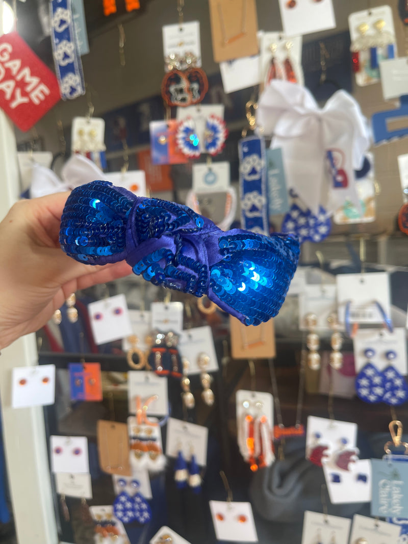 Blue and Sliver Sequin Headband