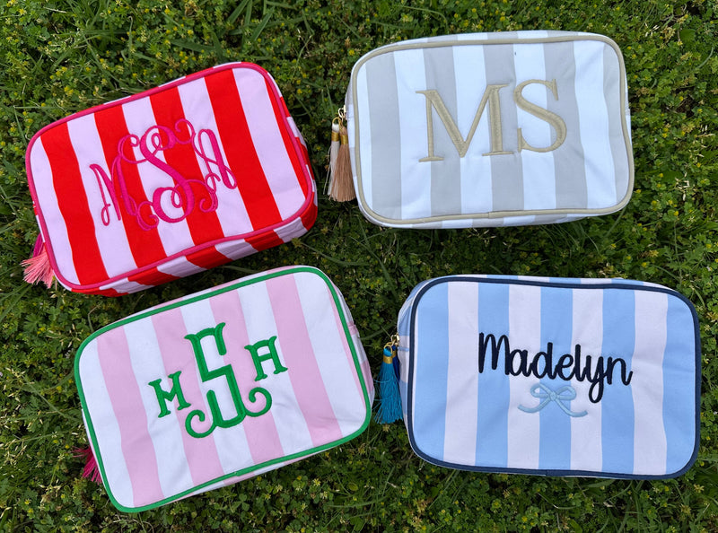 Stripe Cosmetic Bag - Perfect for Monogram