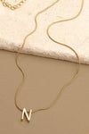 JOSSLYN by Wall to Wall - DELICATE SNAKE CHAIN INITIAL PENDANT NECKLACE