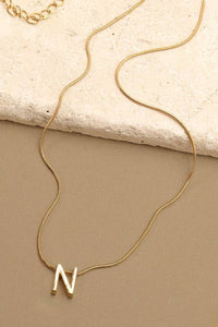 JOSSLYN by Wall to Wall - DELICATE SNAKE CHAIN INITIAL PENDANT NECKLACE